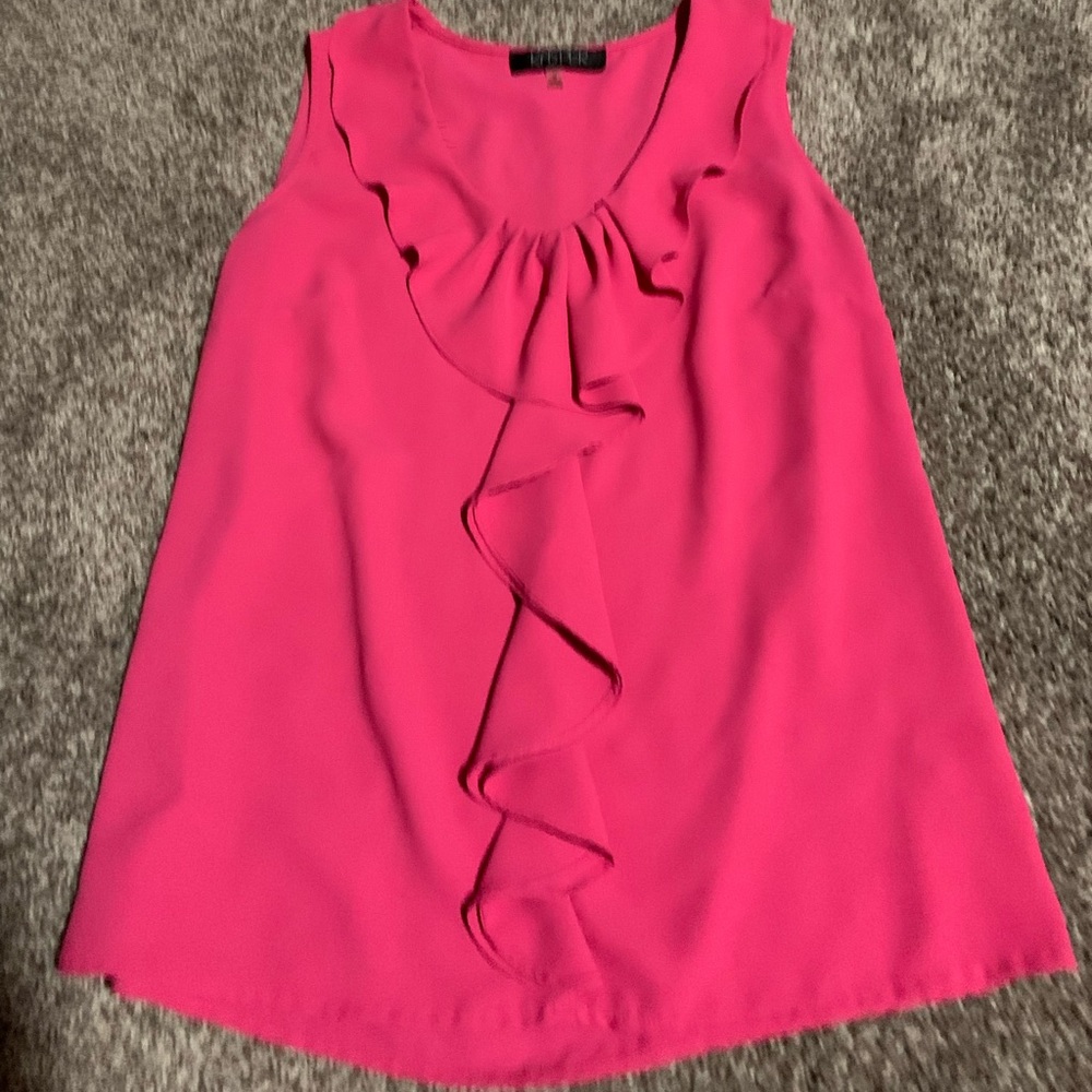 Hot pink silk blouse. Size medium. Like new